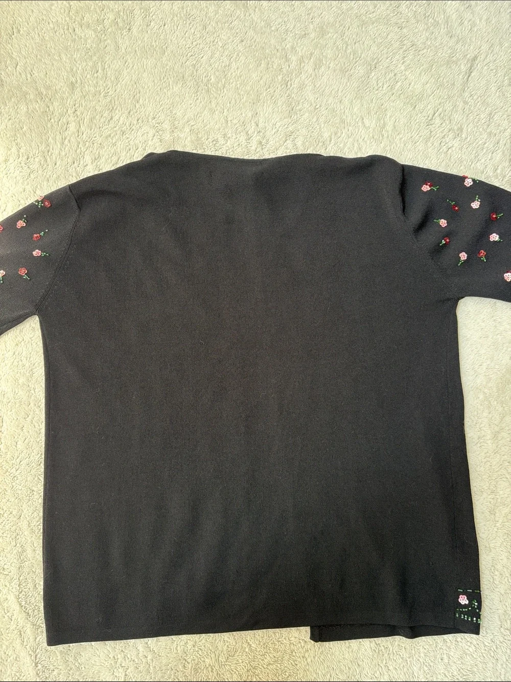 Joseph Black Cardigan with Pink and Red Floral Embroidery - Picture 7 of 10